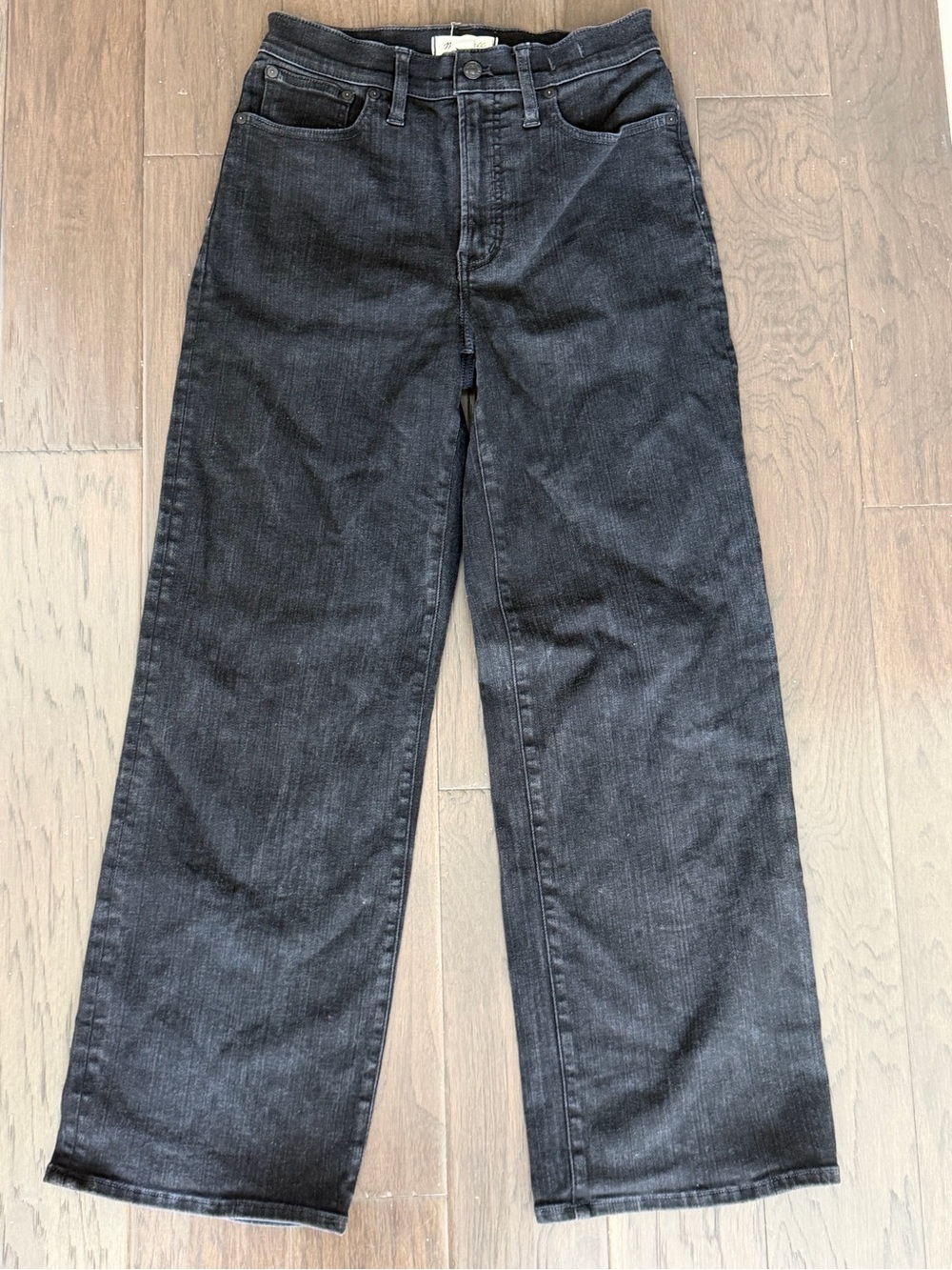 Black Wide-Leg Madewell Perfect Vintage Jeans